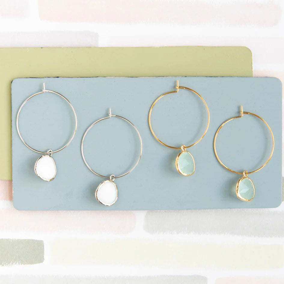 Rebecca Gemstone Hoop Earring-lou lou boutiques