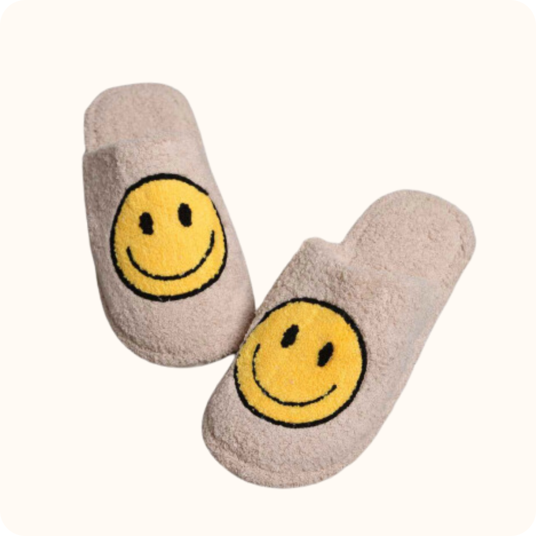 Smiley Face Slippers-Slippers-lou lou boutiques