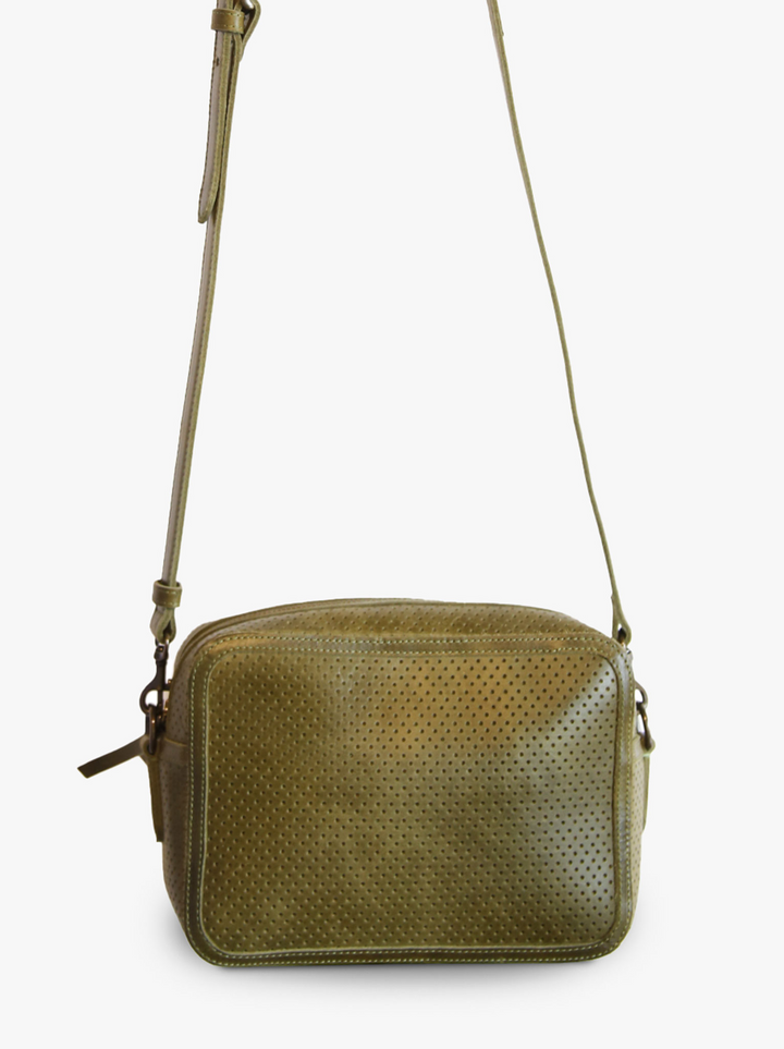 ABLE Medium Perforated Zipper Crossbody-Purses-lou lou boutiques