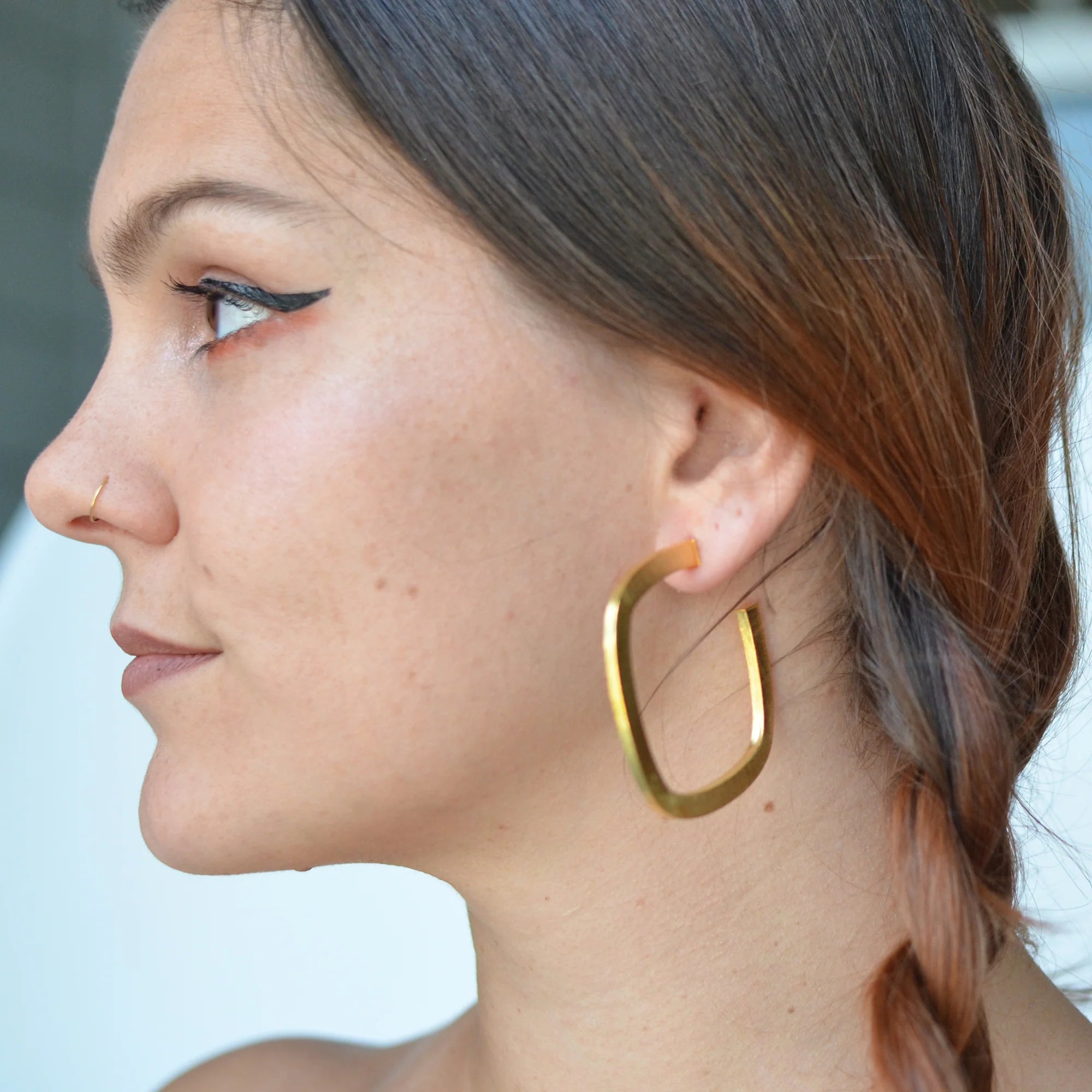 Buy Gold Plated Angular Hoop Earring - Accessorize India