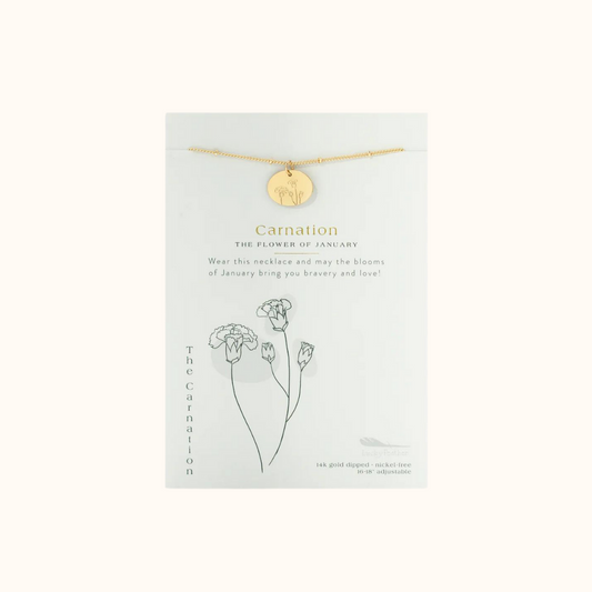 Lucky Feather Birth Flower Necklaces-Necklace-lou lou boutiques